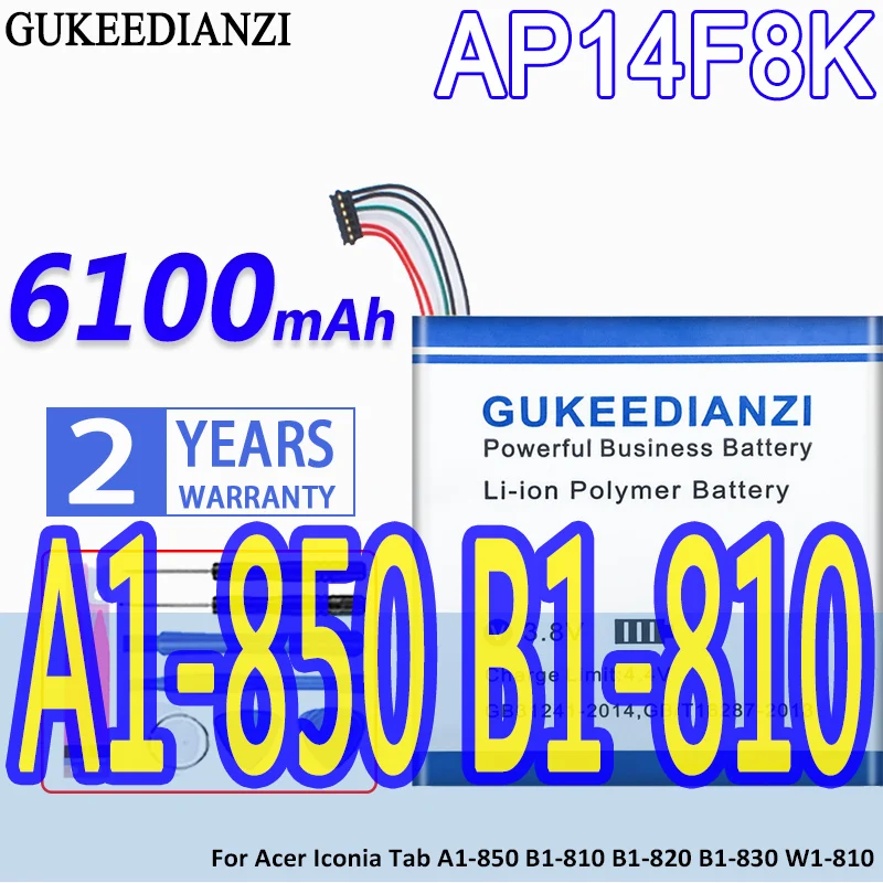 

High Capacity GUKEEDIANZI Battery AP14F8K 6100mAh For Acer Iconia Tab A1-850 B1-810 B1-820 B1-830 W1-810