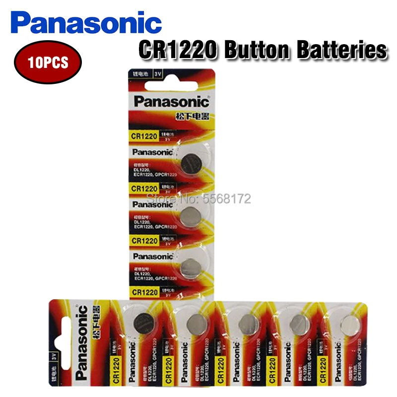

10PCS Panasonic 100% Original CR1220 Button Cell Battery For Watch Car Remote Key cr 1220 ECR1220 GPCR1220 3v Lithium Battery