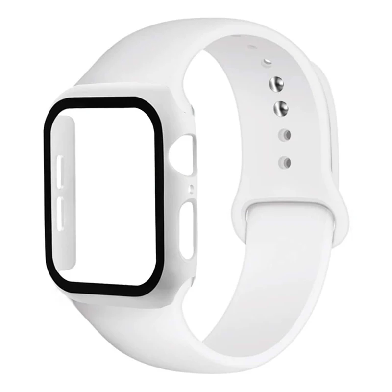 

Glass+Strap for Apple Watch Band 38mm 40mm 42mm 44mm Screen Protector+Case+belt Accessories Bracelet IWatch Series 6 5 4 3 Se 40