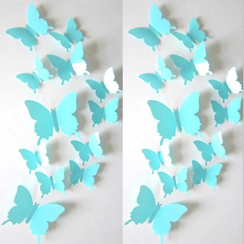 12 шт 3D Художественная Наклейка на стену с изображением бабочки домашний Декор