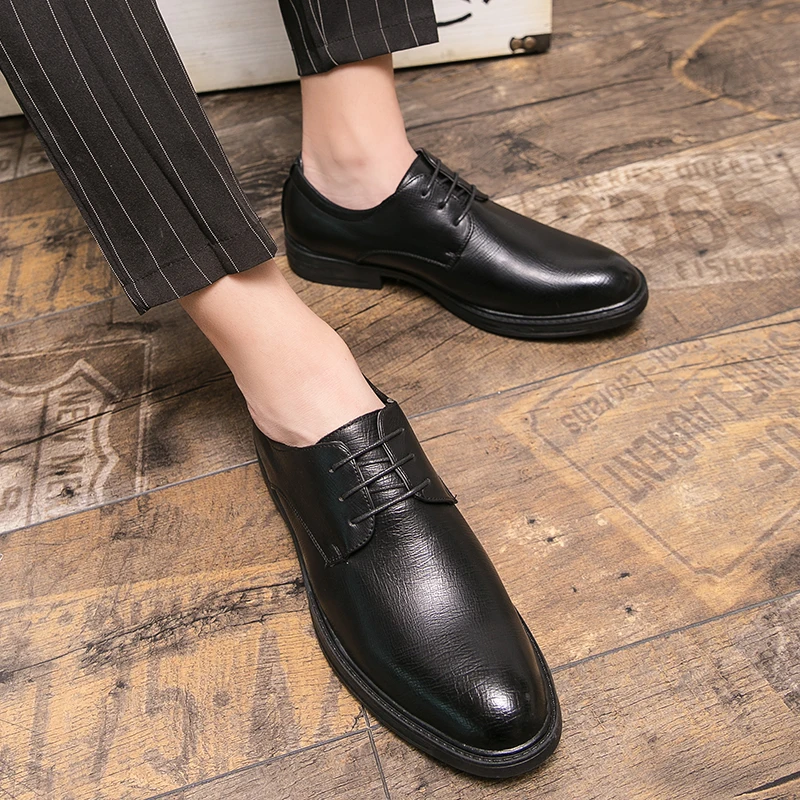 Модные мужские туфли-оксфорды Повседневная кожаная обувь для мужчин Оксфорды со