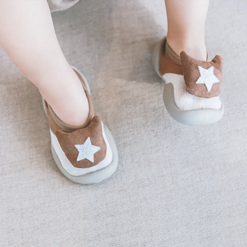 Детские носки для первых шагов резиновая подошва младенцев домашняя обувь на