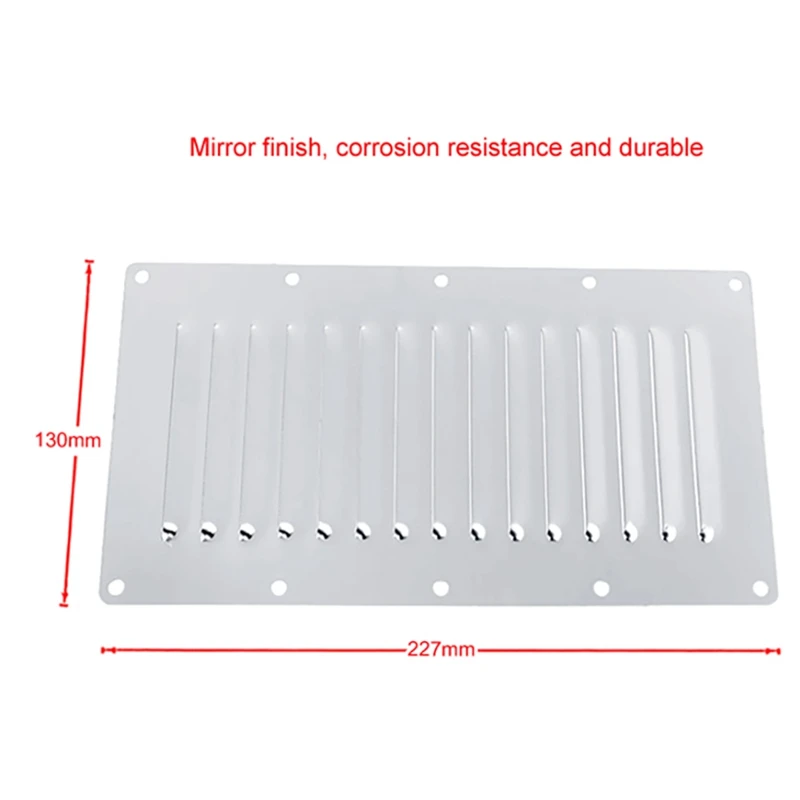 

Stainless Steel 304 Marine Rectangular Venting Panel Air Vent Louver Grille Ventilation Louvered Ventilator Grill Cover