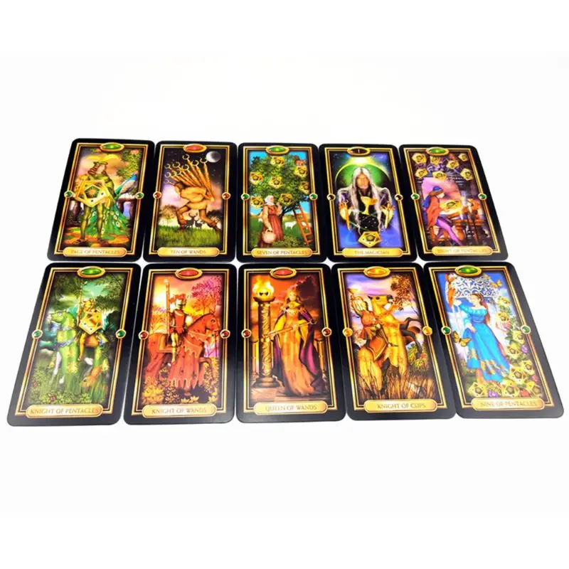 

N58B Easy Tarot 78 Cards Deck Guidance of Fate Mysterious English Oracle Card Divination Family Party Board Game