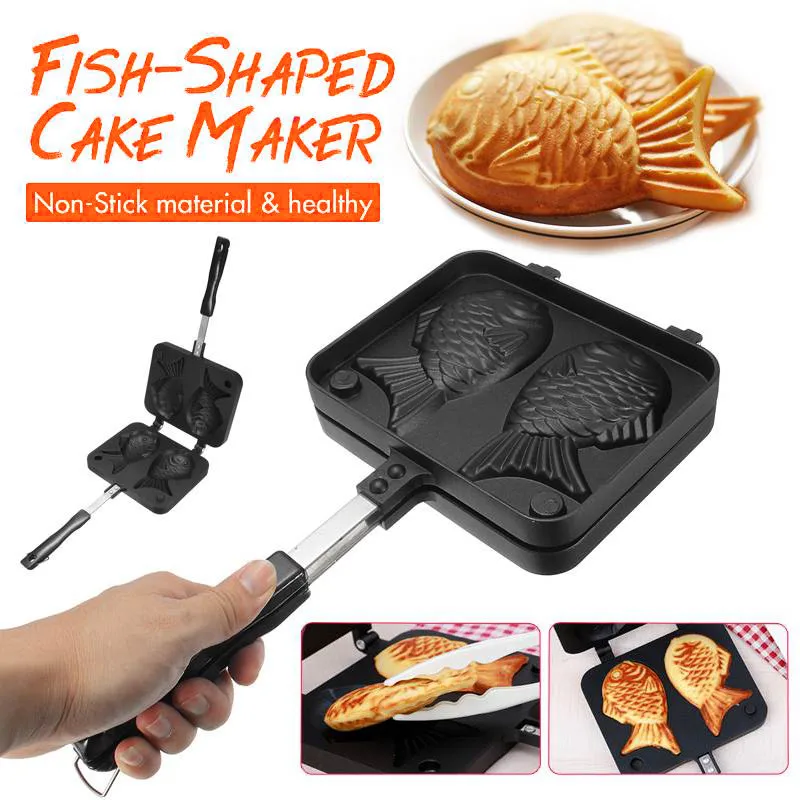 Домашний японский антипригарным Taiyaki вафельный Пан в форме рыбы сковородка для