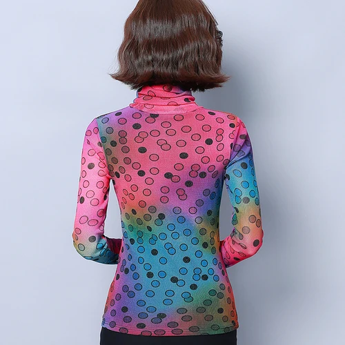 Весна Осень 2020 эластичная Изысканная женская рубашка с принтом высоким