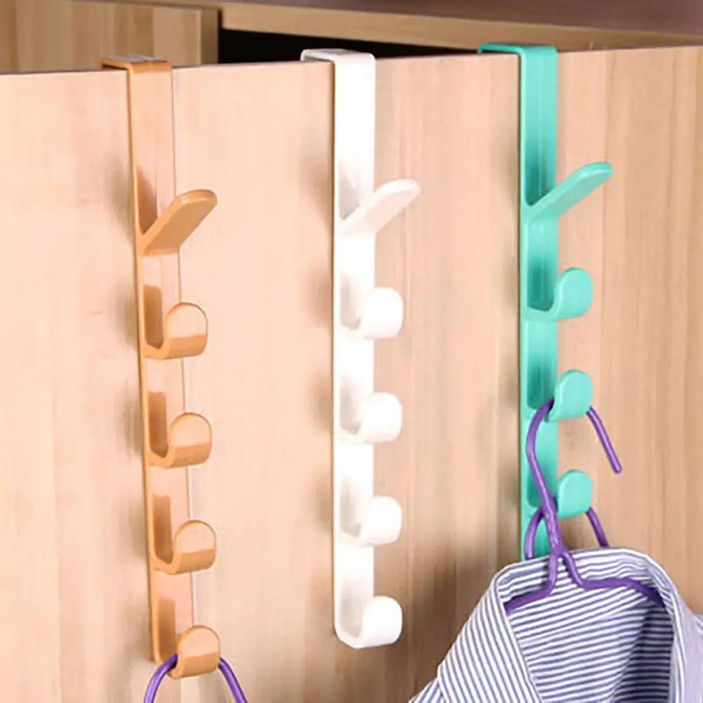 

Plastic Hooks Space-saving Portable ABS Plastic Door Clothes Hooks for Room Door