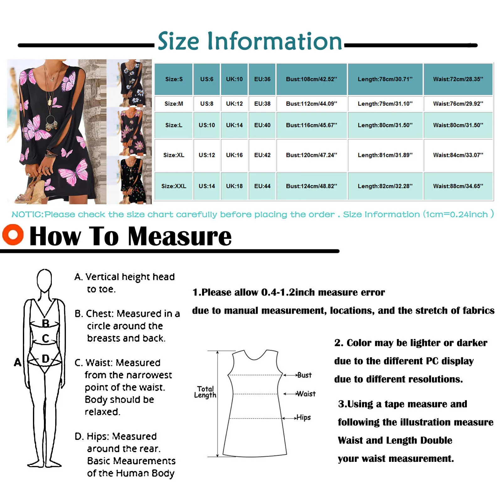

40# Butterfly Print Mini Dress Women Hollow Out Casual Round Neck Summer Dress Holiday Long Sleeve Dresses For Women Vestidos