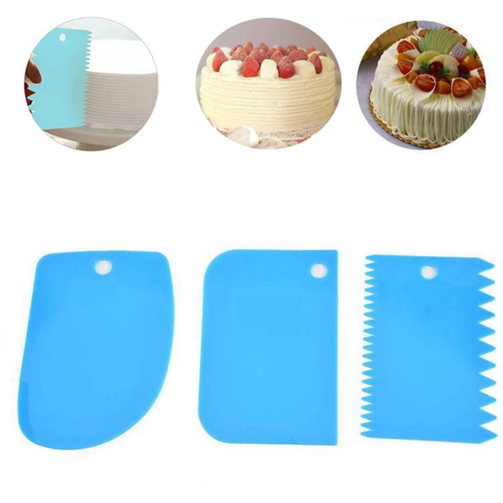 

3Pcs/set Dough Scraper Plastic Cake Model Blade Bread Making Slicer Cake Spatula Cutters Scraper Kitchen Baking Pastry Spatulas