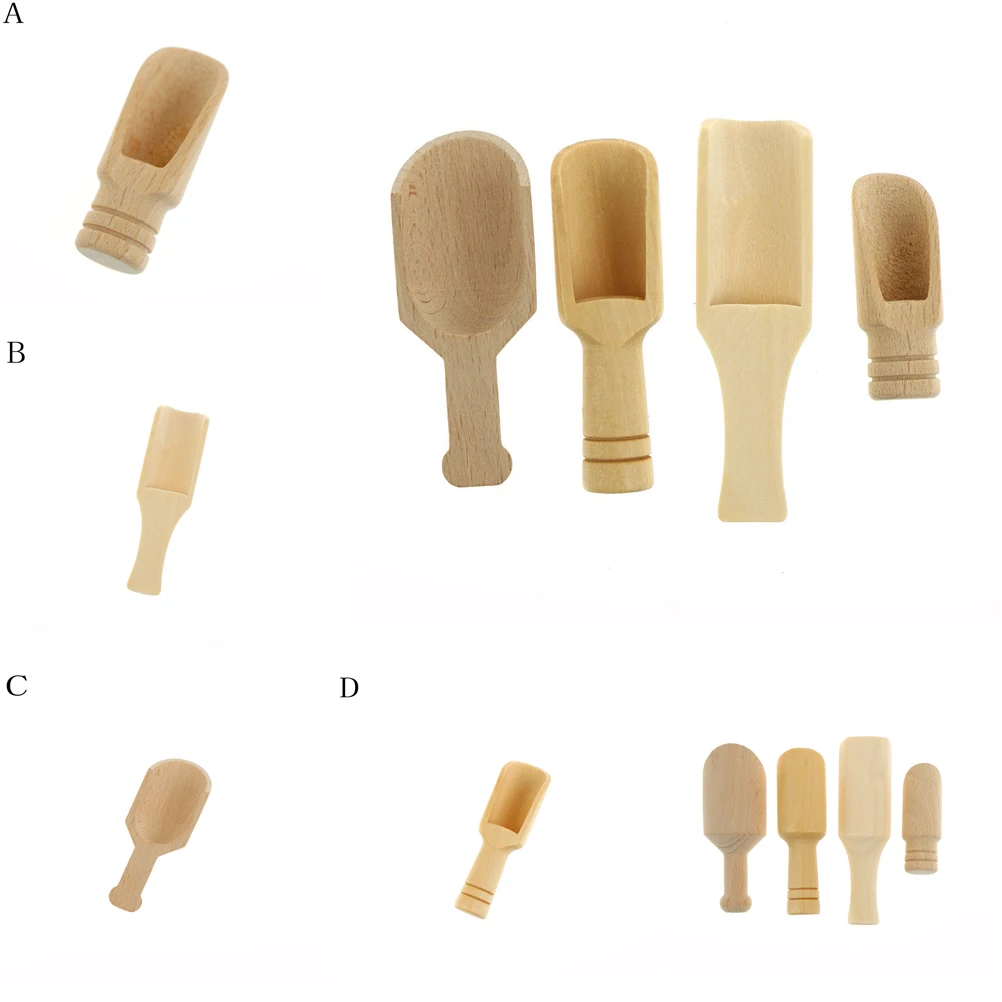 

Hot sale 1pc Mini Wooden Scoops Bath Salt Spoon Candy Flour Spoon Scoops Kitchen Utensils