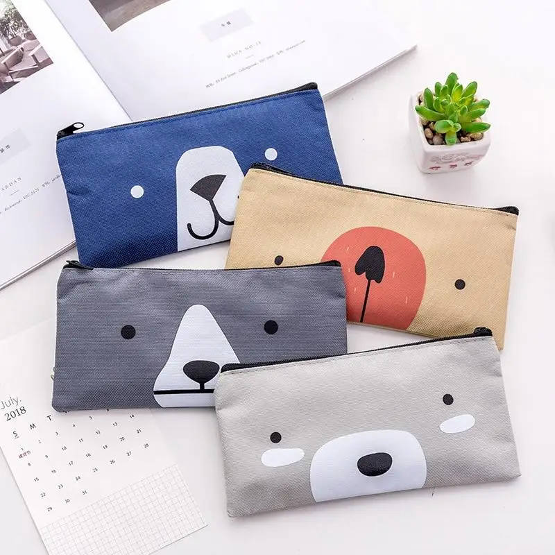 

Student Stationery Canvas Pencil Bag Retro School Pencil Bag Office School Supplies Bag Handle Pencil Writing Tool Gift