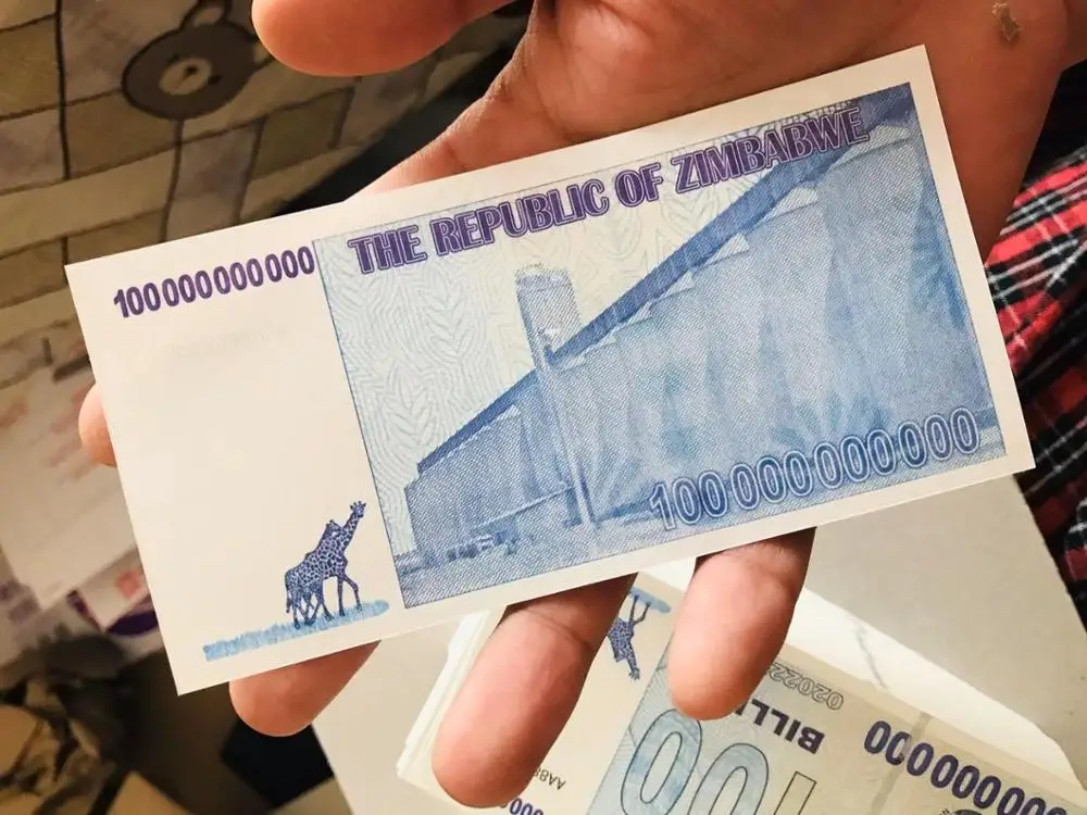 Копия бумажных купюр в Зимбабве 100 млрд банкнот Банкноты банкноты коллекционные