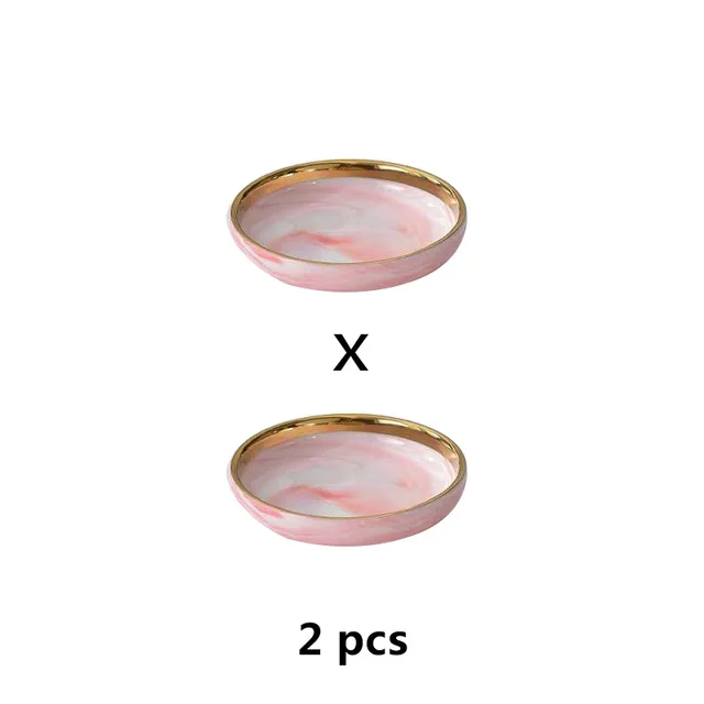 3.5 inch saucer 1 шт. Мраморное керамическое розовое обеденное блюдо из риса, салат, лапша, миска, Высококачественная столовая посуда, кухонный инструмент для приготовления пищи, суповые тарелки, набор посуды - Цвет: 3.5 inch saucer