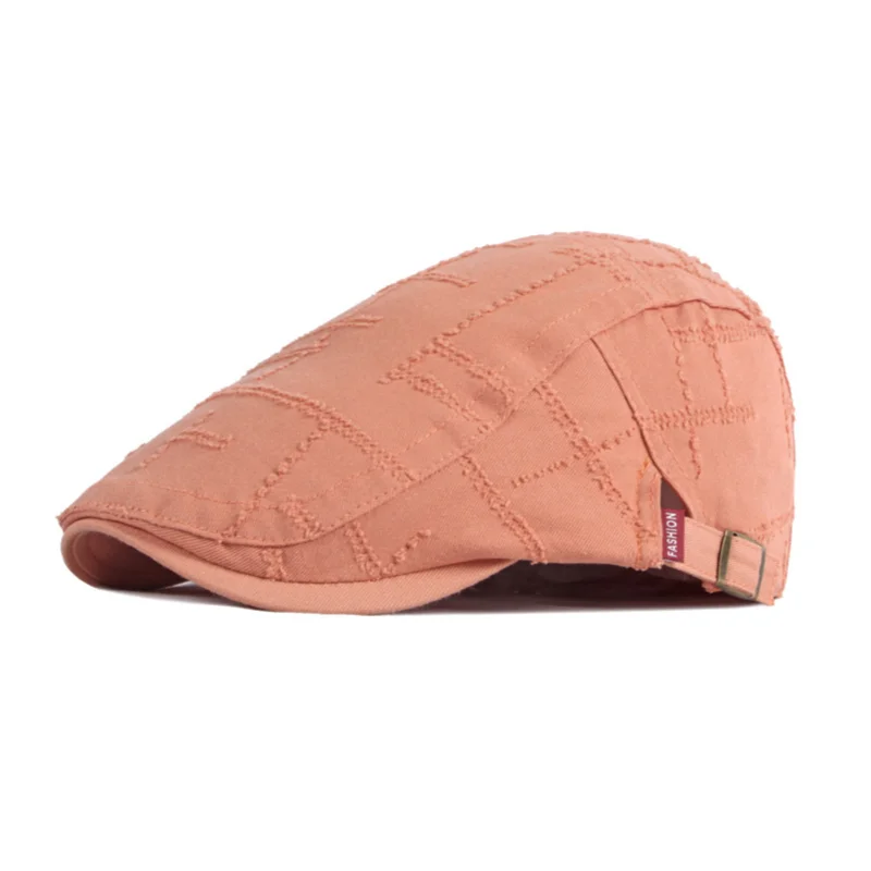 

Cotton Personality Broken Hole Beret Women's British Retro Peaked Cap Men's Large Size Forward Hat Youth Travel Hat Newsboy Hat