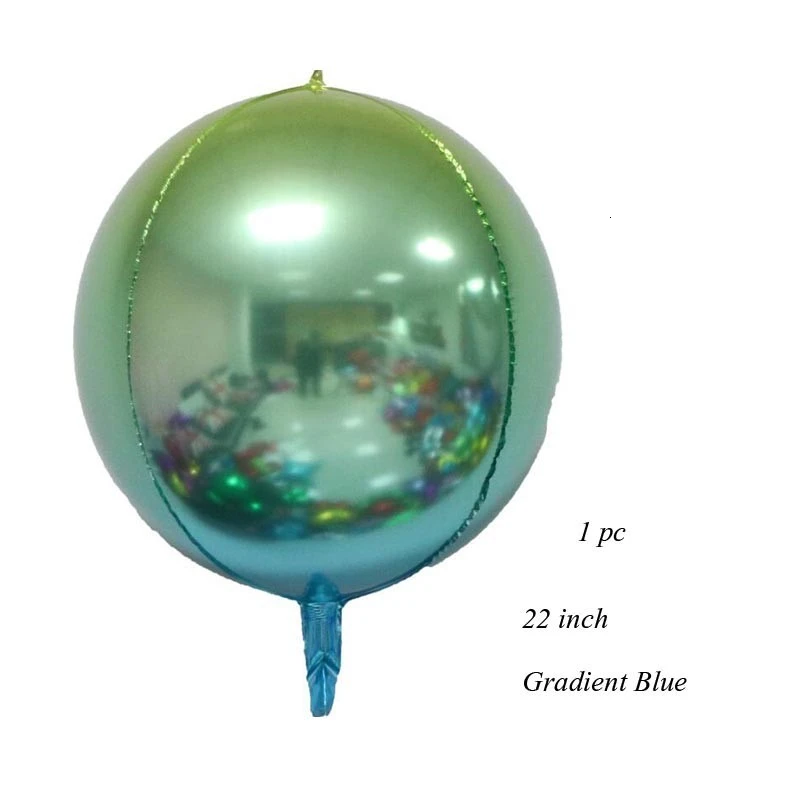 1PC Gradient Blue 1 шт. 18/22 дюйма металлические звезды и сердце 4D диско градиент цвета шары для свадьбы и дня рождения вечерние детские Душ Декор реквизит для фотосессии принадлежности - Цвет: 1PC Gradient Blue