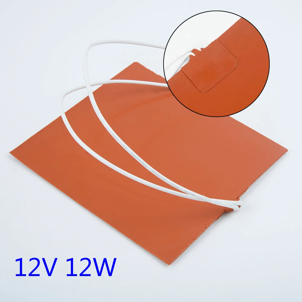 

12V 12W Silicone Heater Pad For Printer Heated Bed Heating Mat 100*120mm 60degree Celsius Heated Bed Plate Flexible Waterproof