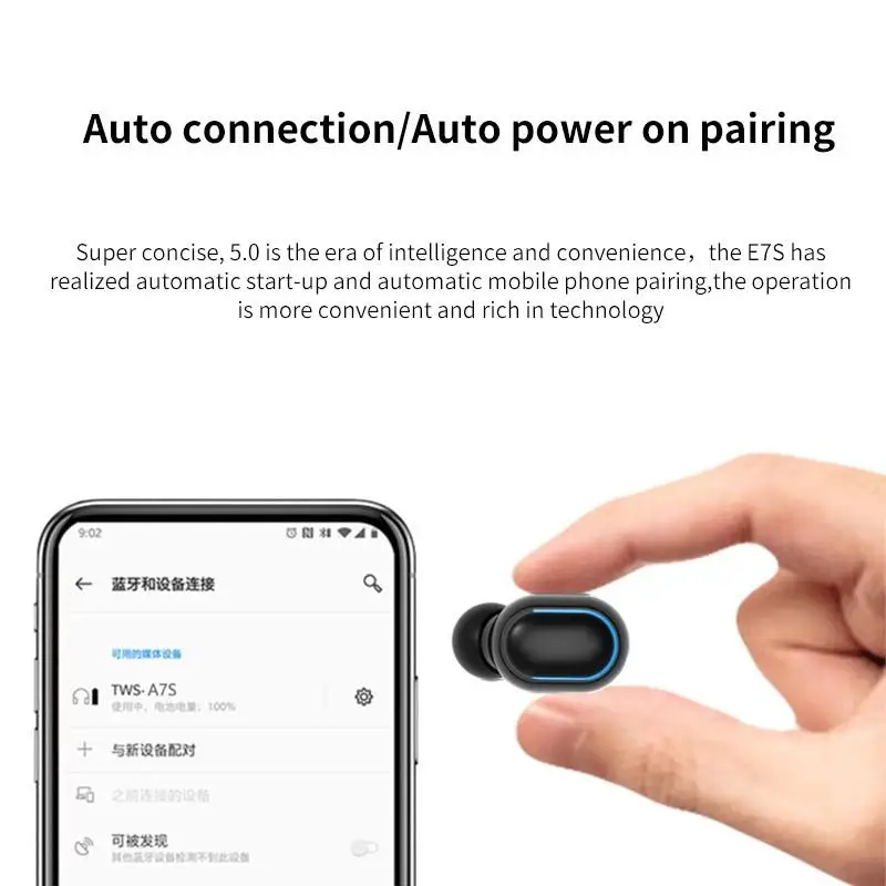 Беспроводные наушники PJD TWS Bluetooth шумоподавляющие со светодиодным дисплеем