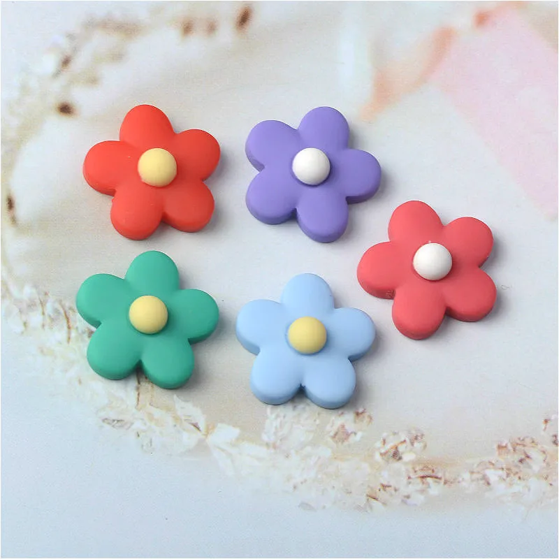 Mix five-petaled /20/50 шт цветок плоская полимерная Цвет DIY рукоделия Basteln телефон украшения с дизайном «ракушка» дома детские аксессуары для волос Материал - Цвет: Mix five-petaled
