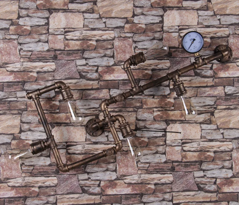 Винтажный промышленный ветрозащитный лампа в стиле стимпанк настенный