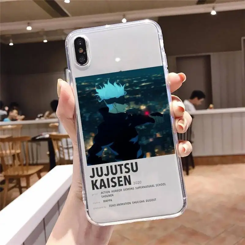 

Jujutsu Kaisen Anime Phone Case Transparent Clear for iPhone 12 11 mini pro 8 XS MAX 7 Plus X XR