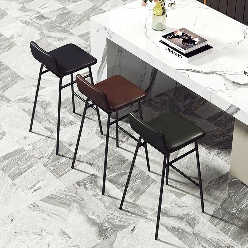 Скандинавский ins сетчатый красный барный стул простой высокий домашний Железный
