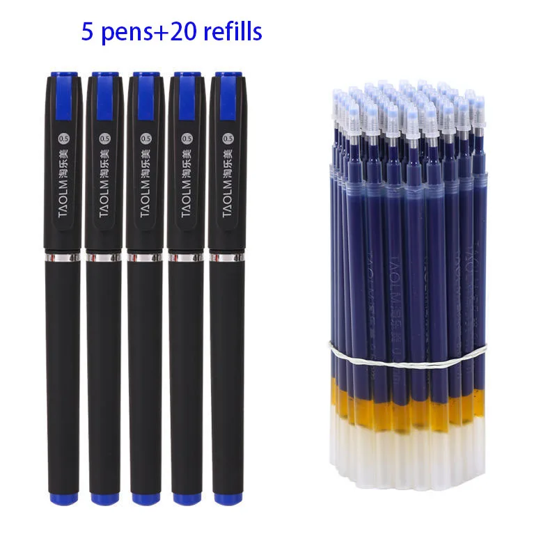 

25pcs 1.0 Large Capacity Signature Pen Black 0.7 Business Office Carbon Pen 0.5 Student Water Pen Core Calligraphy Pen Work