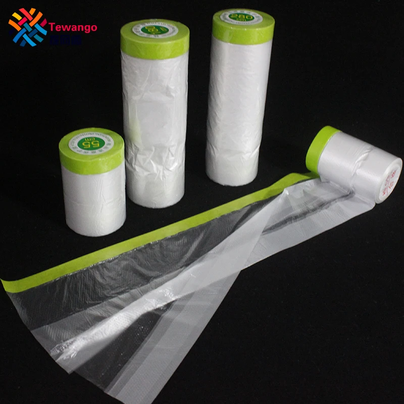 Portable Folded Overspray Protective Sheeting Oil Painting Masking Film Dust Cover Plastic Film Barrier Paint Block 50ft/82ft