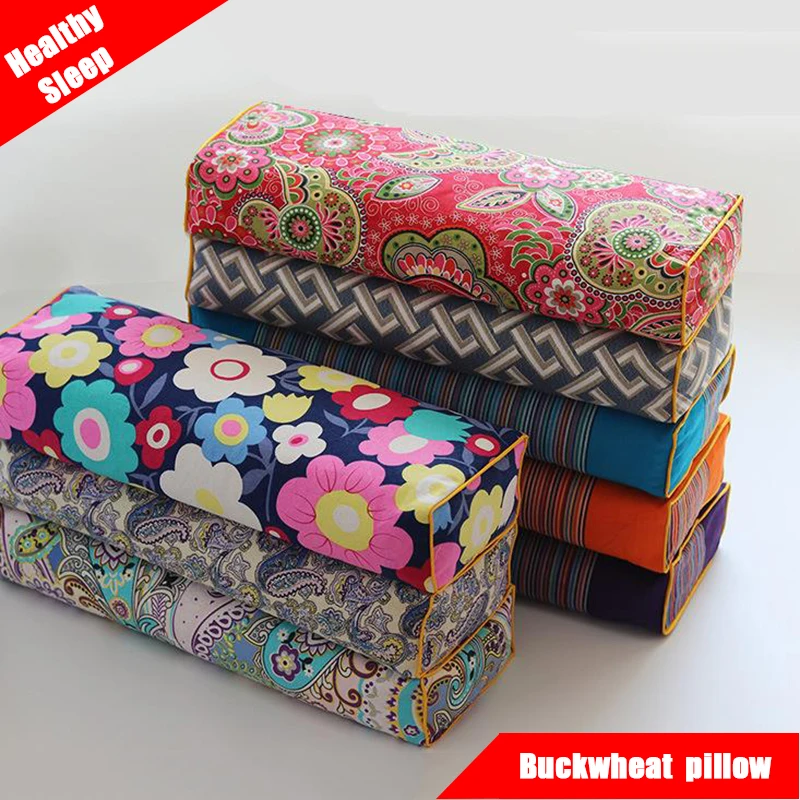 Квадратная подушка из старой грубой ткани гречихи для сна в национальном стиле