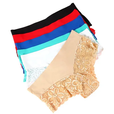 

New sexy lace panties hollow low waist flower ladies cotton briefs