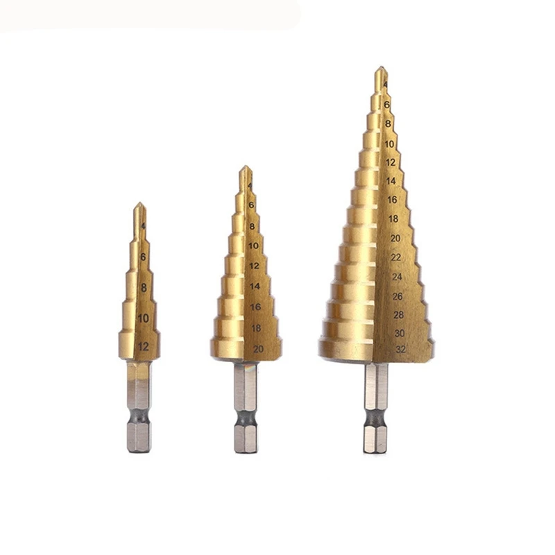 

6Pcs HSS Steel Titanium C Set 32mm Metal Hole Cutter Wood Drilling Hole Saw Tool+3,6,8 Saw Drill