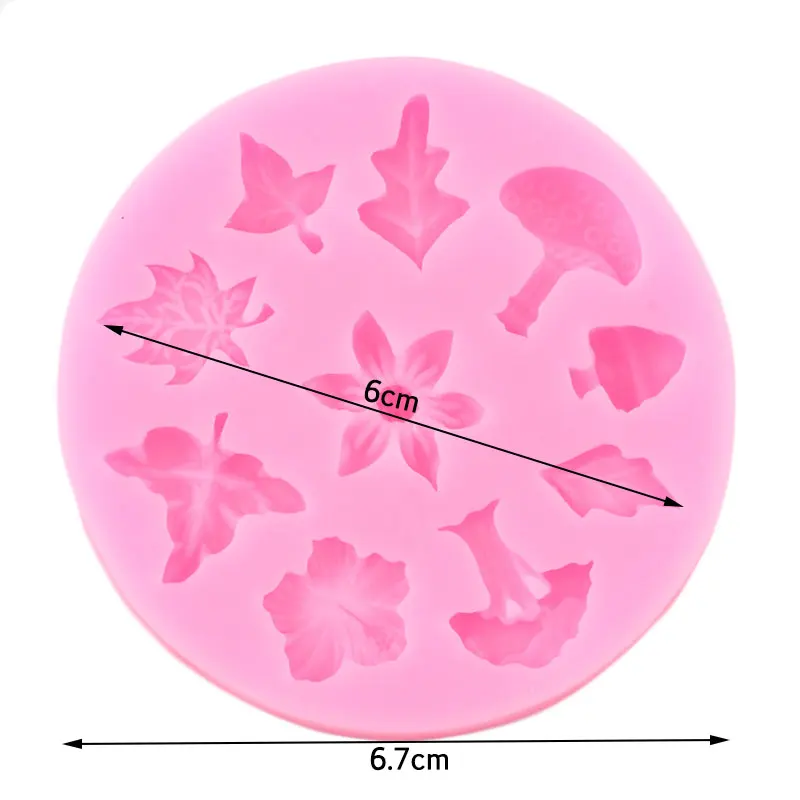 Грибы цветы листья силиконовые формы рандомные инструменты для украшения тортов