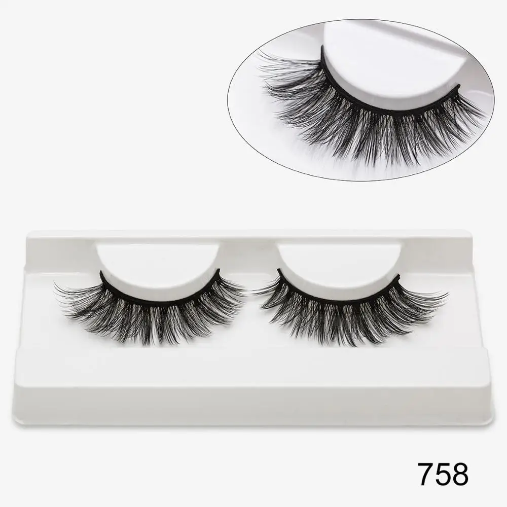 1 pair 758 SEXYSHEEP 2 пары натуральные накладные Искусственные ресницы толстые 3D норковые ресницы для наращивания ресниц мягкие ресницы «maquiagem» - Цвет: 1 pair 758