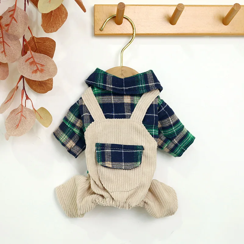 Дизайнерские тапочки в полоску Комбинезоны для животных осень зима маленькая