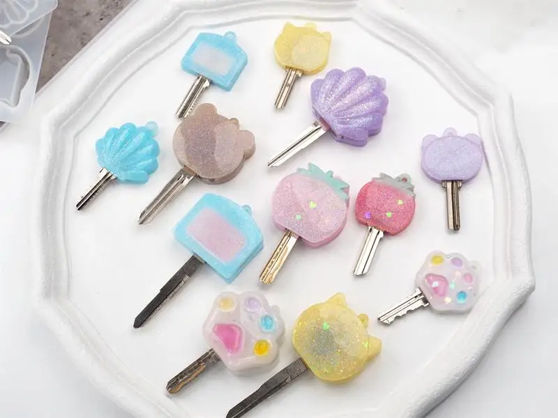 

DIY Epoxy Resin Key Head Case Silicone Mold Jewelry Making Handmade Resin Crystal Mold Crafts