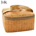 Термосумка из ротанга для мужчин и женщин, сумка-холодильник, переносной мешок для пикника, с изоляцией, л