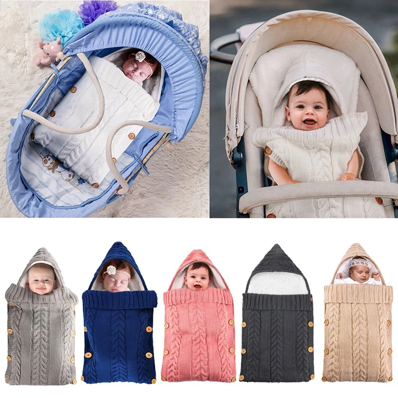 Спальный мешок для новорожденных зимний теплый хлопковый спальный ног шерстяной