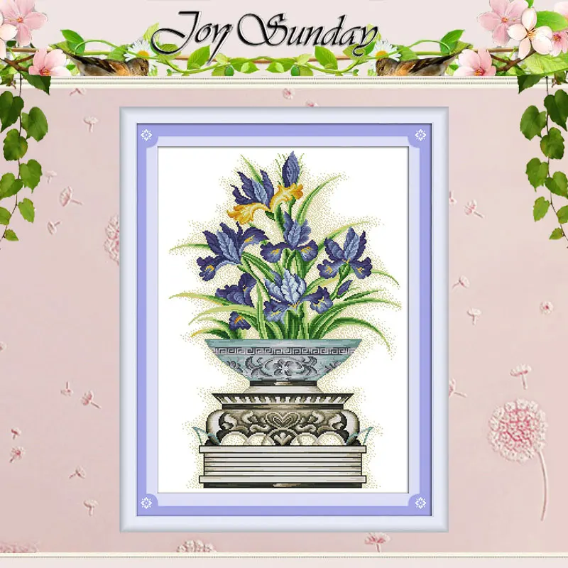 

Flower Arrangement Counted Cross Stitch 11CT 14CT Cross Stitch Set Wholesale DMC Flower Cross-stitch Kit Embroidery Needlework
