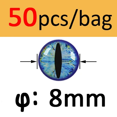 Blue 8mm 50pcs Bimoo 50 шт. 3D 4D голографические рыболовные глаза для приманки рыбные глаза для завязывания мух изготовления приманки ремесло рыбы Череп Живые Глаза Размер 3 мм-12 мм - Цвет: Blue 8mm 50pcs