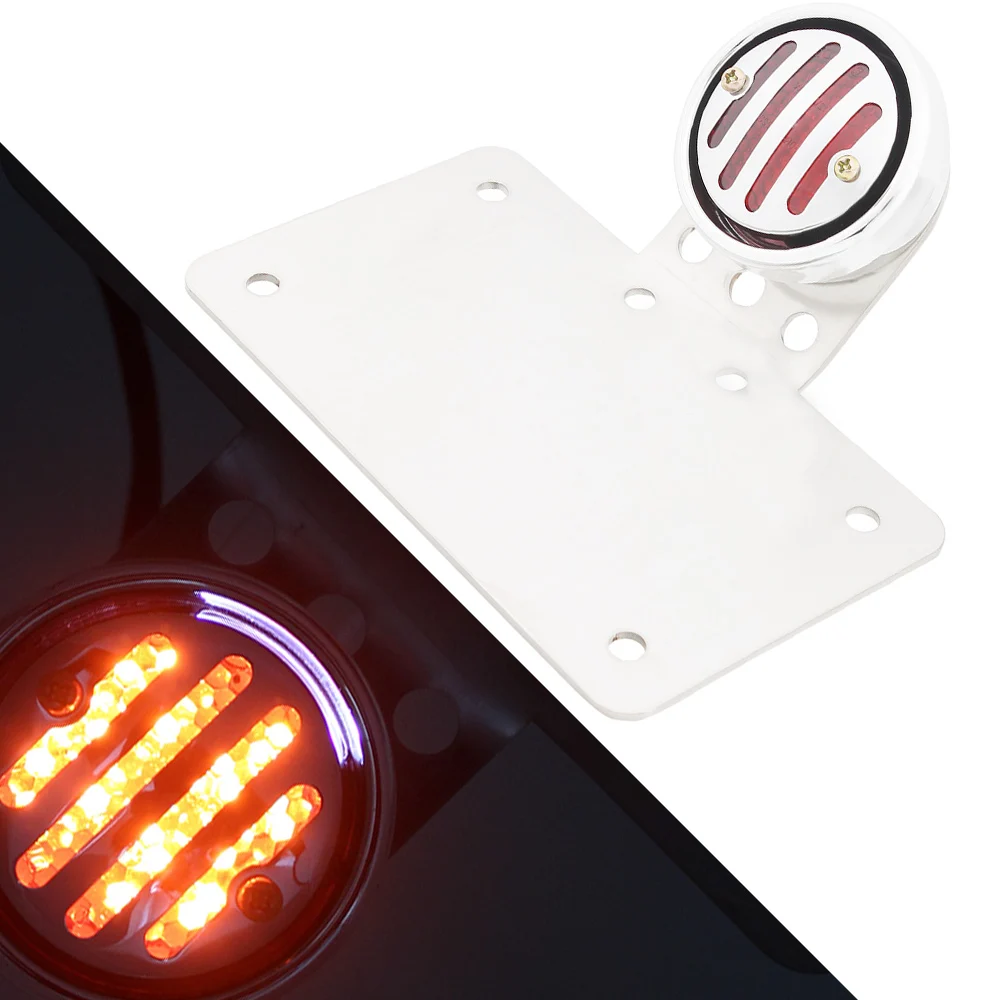 

Универсальный светодиодный задний стоп-сигнал 12 В в стиле ретро для номерного знака мотоцикла держатель рамы для Harley Sportster Honda Chopper Bobber Cruiser