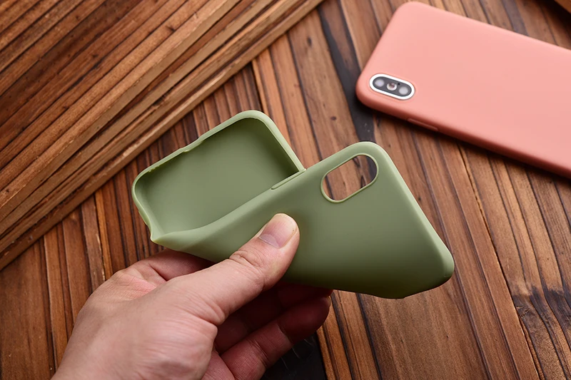 Роскошный ударопрочный матовый мягкий чехол из ТПУ для iPhone XS MAX XR X карамельный