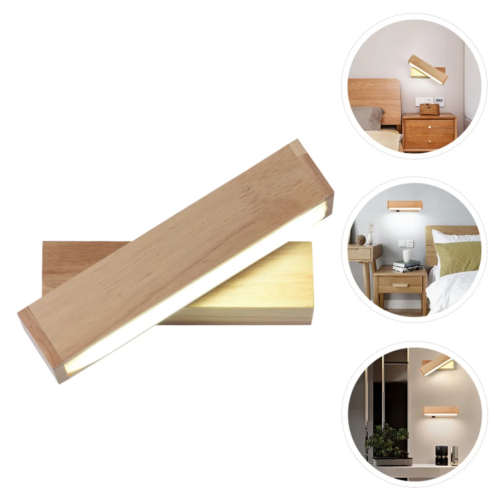 

1pc Bedroom Wall Lamp Modern Lamp Simple Wood Lamp Study Decoration