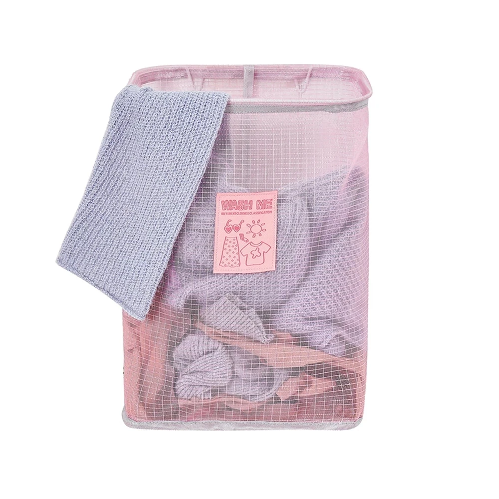 

Dirty Clothes Storage Basket Wall Hanging Mesh Laundry Basket Without Perforating The Bathroom Clothes Buckete