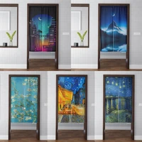 japanese canvas door curtain entrance art decoration oil painting kitchen bedroom screen customizable hanging curtain for room