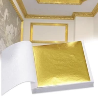 100pcs 88 5 cm gold silver tan arts crafts design gliding sheet gold foil paper frame material ceiling decoration stickers tool