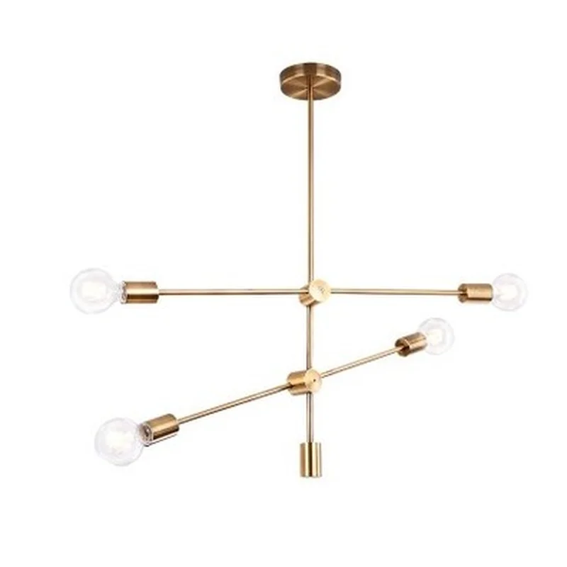 2/4/6 Arms Pendant Lamp Nordic Copper Painted Metal Lustre Led Chandelier Modern Hanging For Living Dining Room | Лампы и освещение