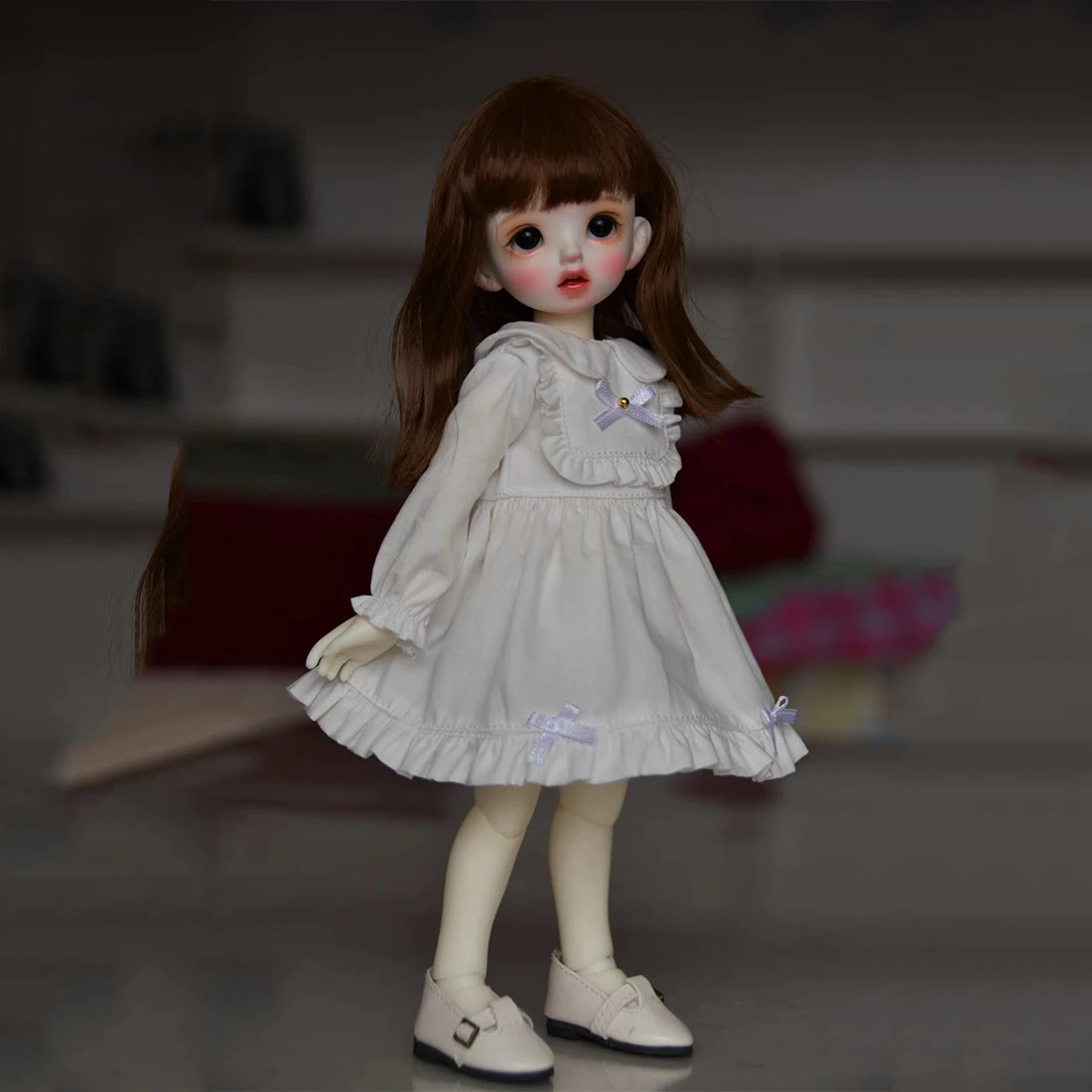 

Платье-пачка MODIKER, комплект одежды для кукол 1/4 BJD, аксессуары-бордовый без куклы