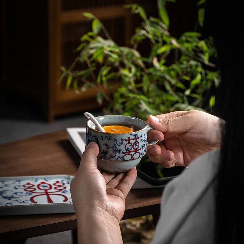 

Joy of Life Coffee Mugs Silver Mugs Home Office Couples Mugs Ceramic Mugs One Gift Box