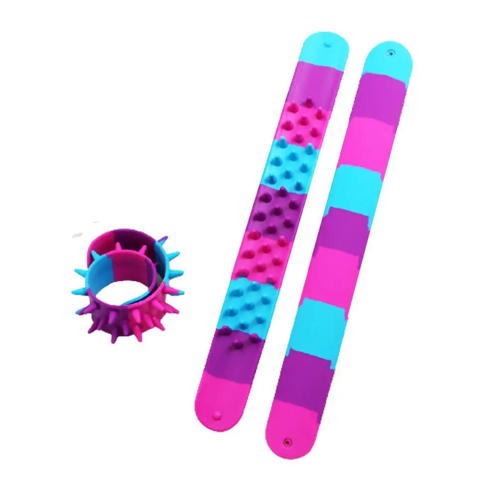 Spiky Slap Bracelet Classic Toy Antistress For Children Autism Silicone Spike Fidget Bracelets Office School Classroom Sensory | Игрушки и