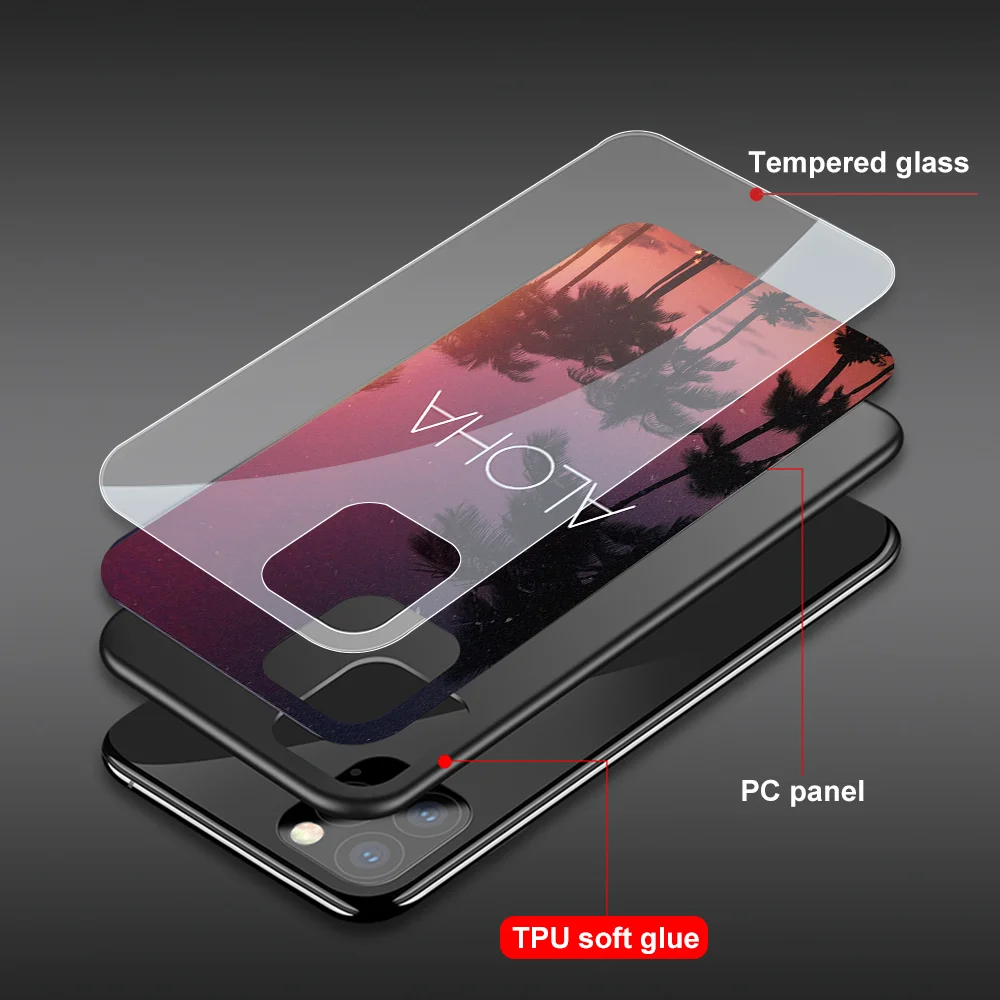 ciciber Beach Dusk sky Case for Iphone 12 case for Iphone 12 11 XR Pro XS MAX mini X 7 8 6 6S Plus SE 2020 Tempered Glass Funda