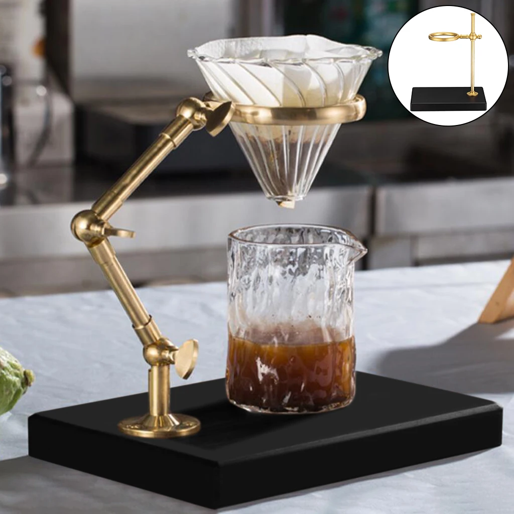 

Heavy Duty Pour Over Coffee Dripper Stand Brewing Coffee Station Wood Base Coffee Filter Rack Support